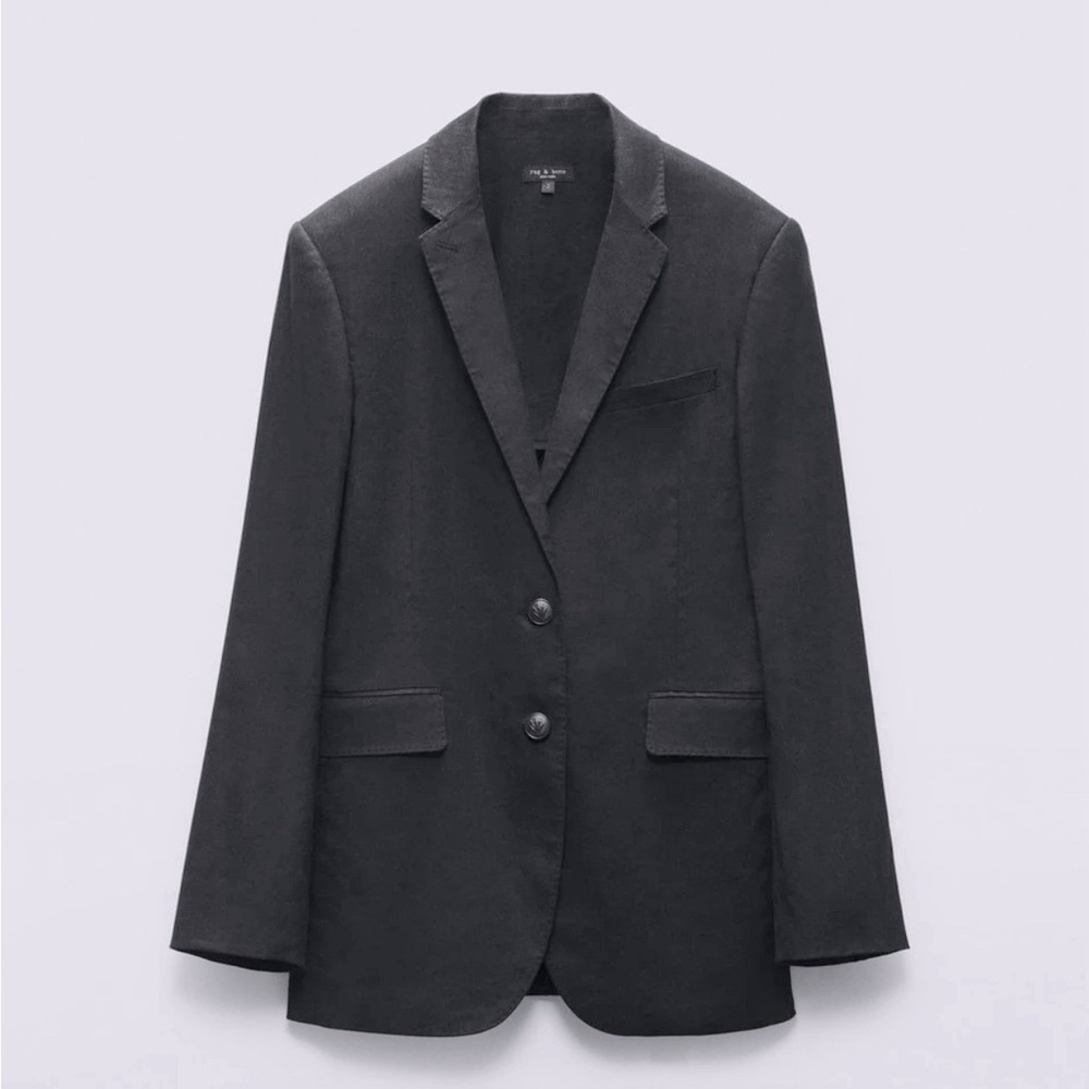 NWT Rag & Bone Odessa Black Linen Blazer, size 0